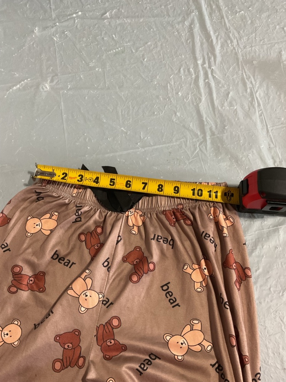 Bear Print Spaghetti Strap Pajama Jumpsuit - Brown - Picture 6 of 10